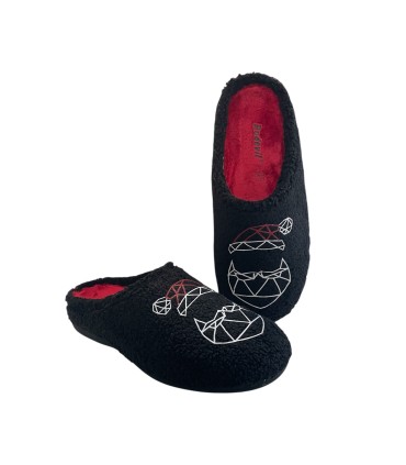 Zapatilla papa noel 592 BORREGUILLO NOEL NEGRO