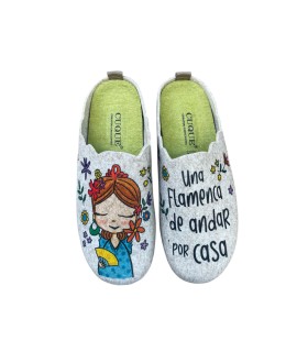 Zapatilla de casa MOD 55070 FIELTRO FLAMENCA BEIG