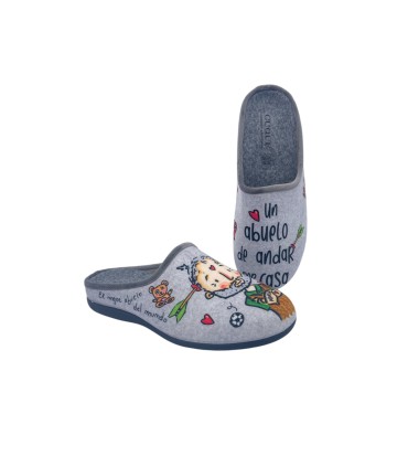 Zapatilla de casa hombre 55060-1 IMIT FIELTRO ABUELO GRIS