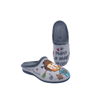 Zapatilla de casa hombre 55060-2 IMIT FIELTRO PADRAZO GRIS