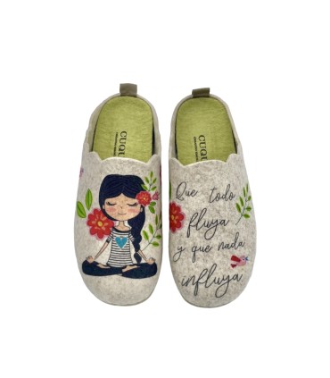 Zapatilla de casa 5516 FIELTRO FLUYA BEIG