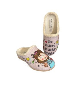 Zapatilla de andar por casa 55052-3 IMITACION FIELTRO MADRAZA BEIG